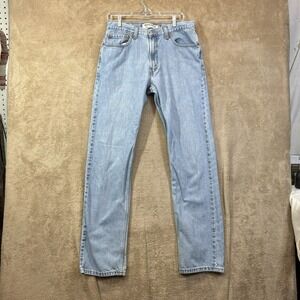 Levi's 505 Jeans Men's Size 33x35.5 Blue Light Wash Regular Fit Straight Leg